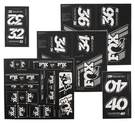 Kit Stickers Fox Racing Shox Heritage Argent