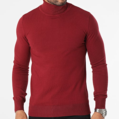 Pull Col Roulé Bordeaux
