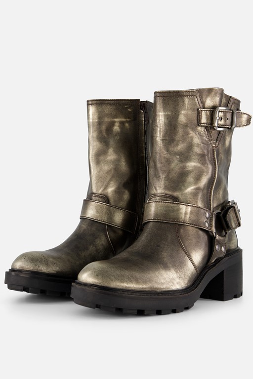 Lazamani Vintage Biker boots zilver Leer