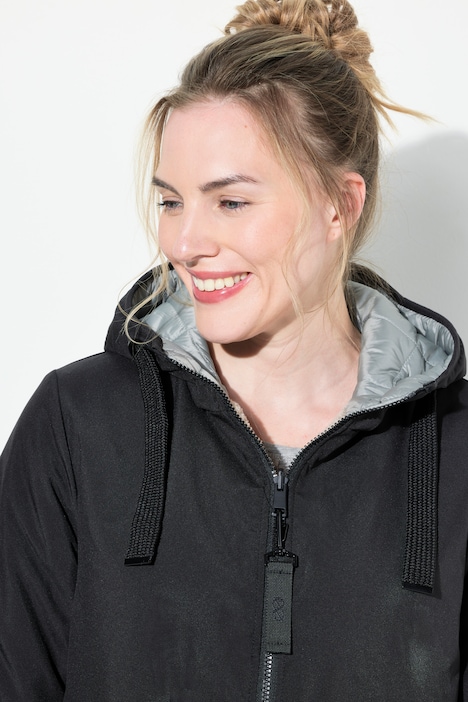 Wendejacke aus Softshell, wasserabweisend, Kapuze