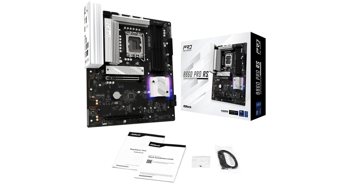 ASRockB860 Pro RS socket 1851 moederbord  (RAID, 2.5 Gb-LAN, Sound, ATX)