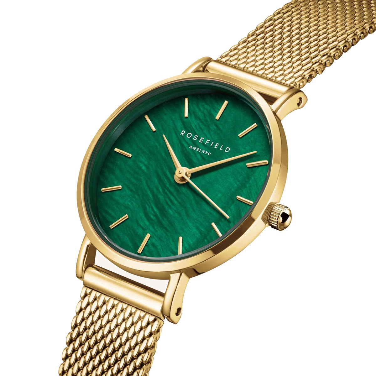 Montre femme Rosefield Small Edit émeraudemaille milanaise
