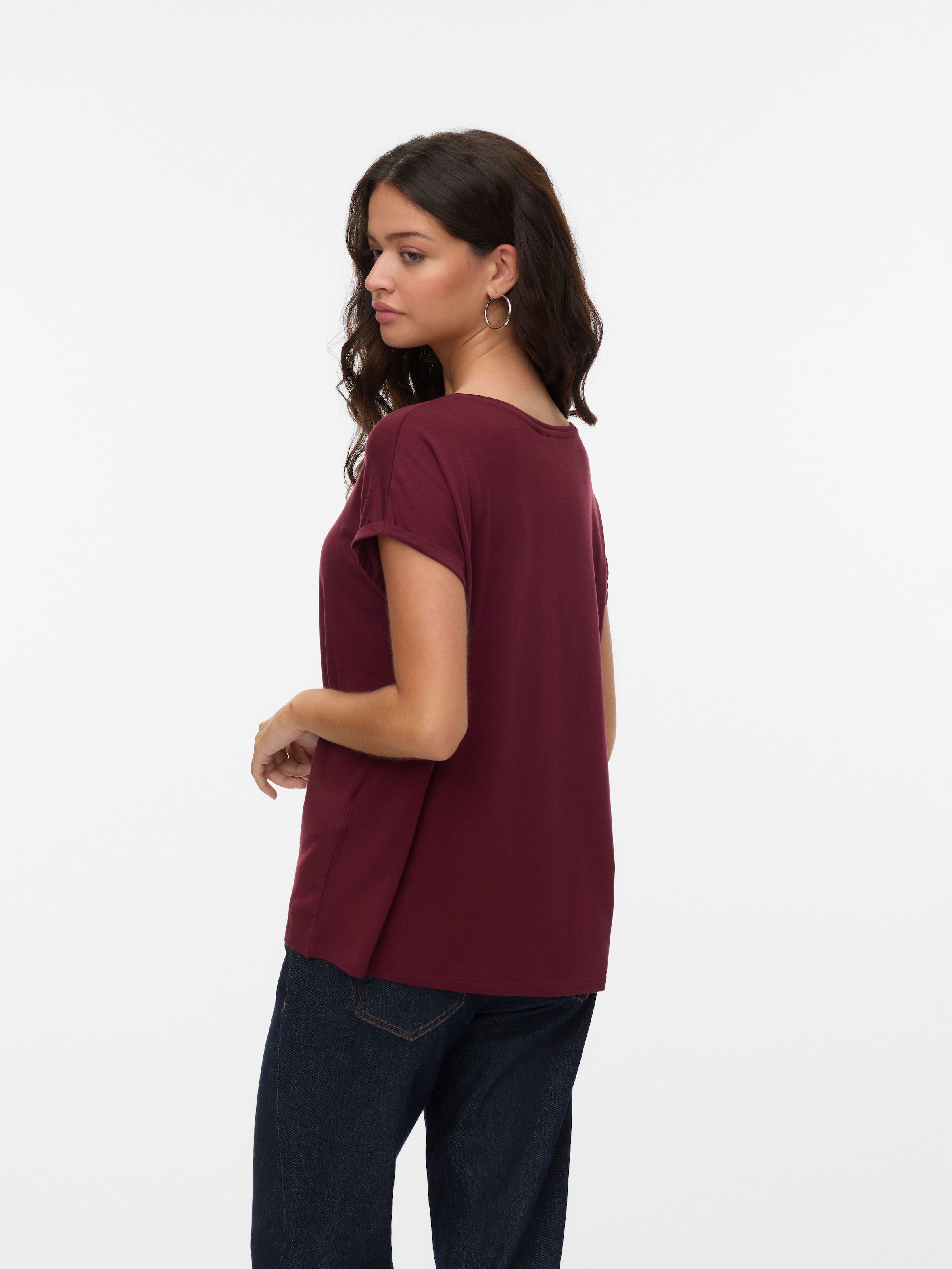 Vero Moda Rundhalsshirt »VMAVA PLAIN SS TOP GAJRS NOOS«