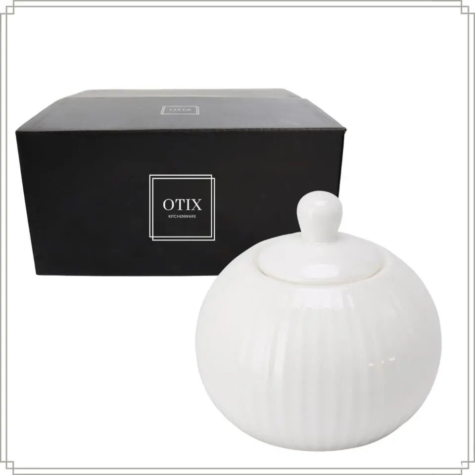 OTIX Suikerpot met Deksel 300ml Wit Porselein LUNA