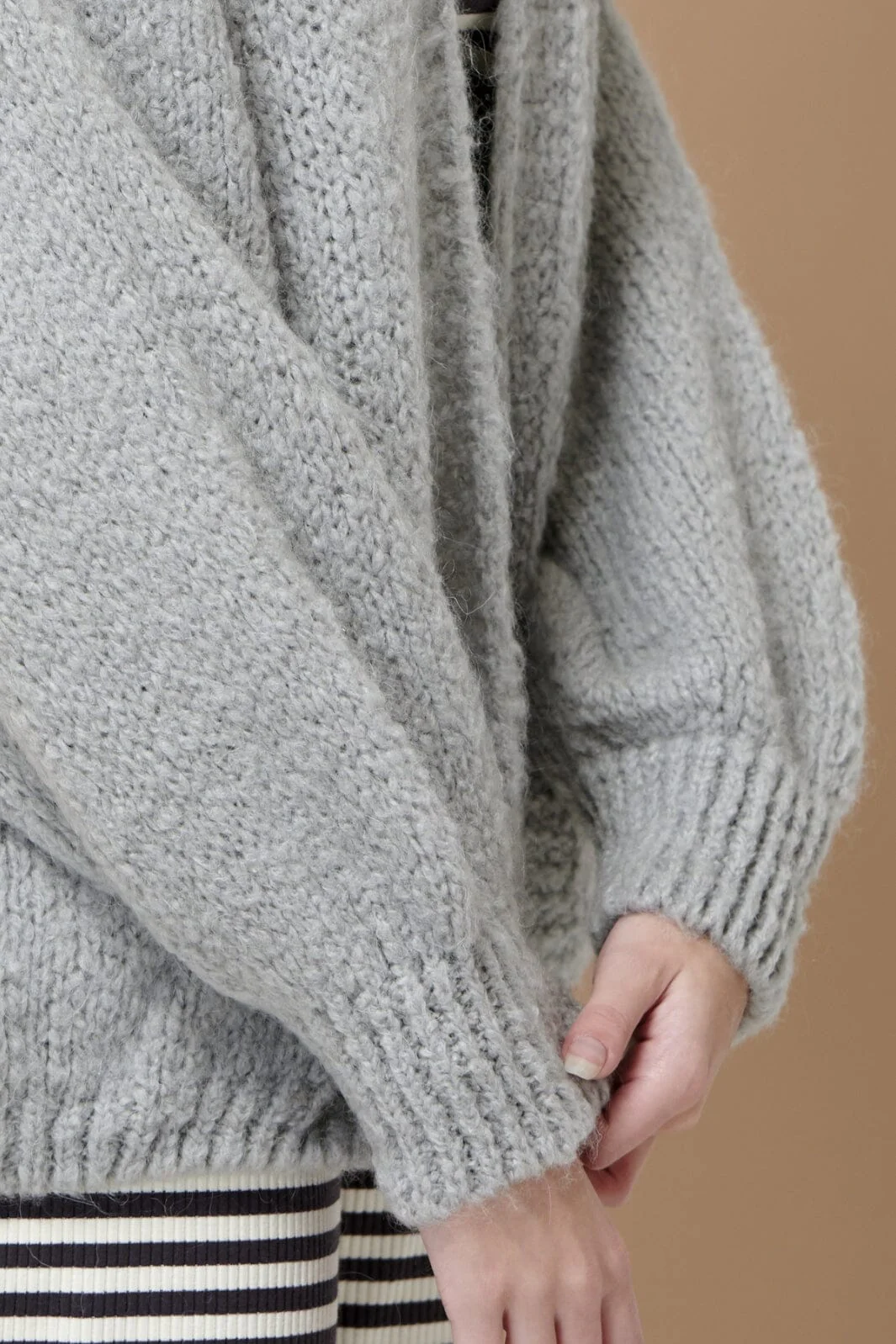 Noella Fora Knit Cardigan light grey