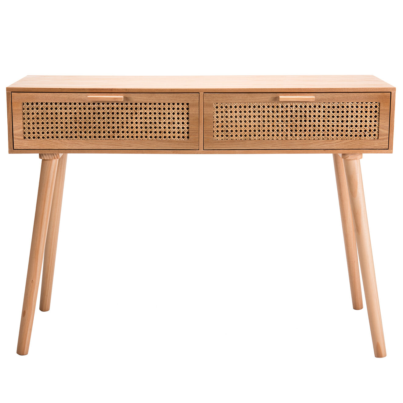 Macabane Console Rodrigo 2 Tiroirs Bois Clair - 110x33x81.5 cm