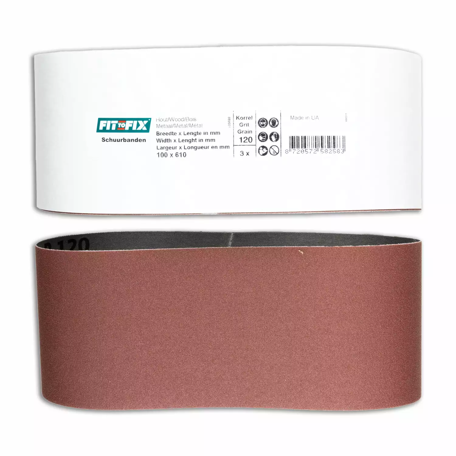 Fit-to-Fix Schuurband - P120 - 100x610mm (3st)