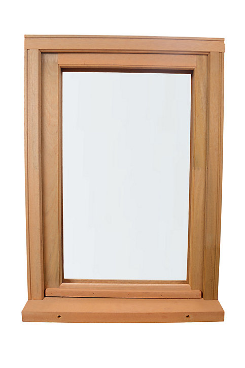 Fenêtre bois 1 vantail GoodHome - l.40 x h.45 cm, tirant droit