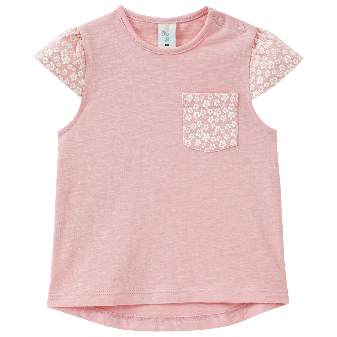 Topomini Newborn T-Shirt mit Brusttasche rosa