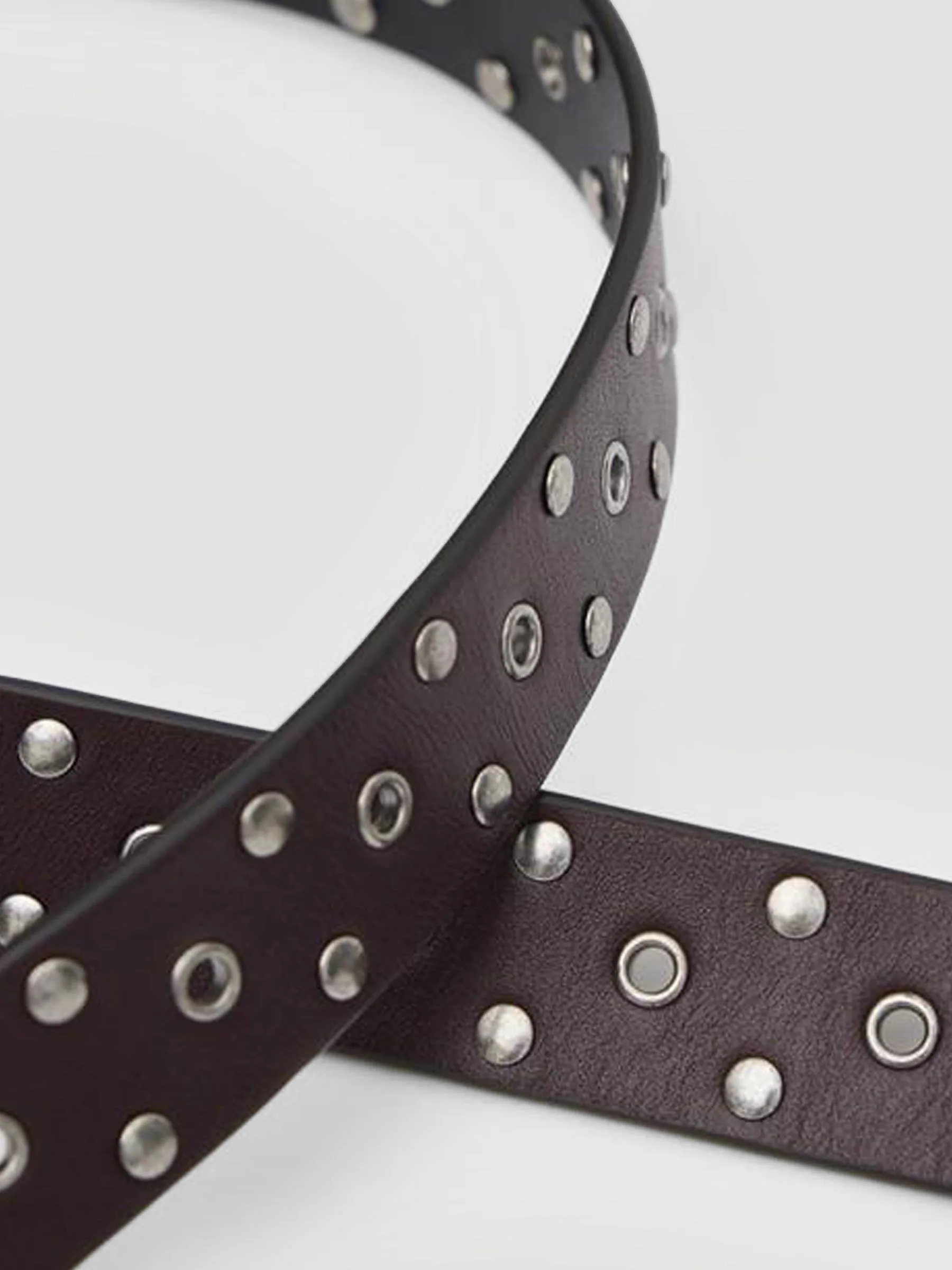 Rood - Hush Leather Studded Eyelet Belt