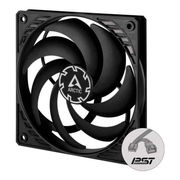 Arctic Ventoinha 120mm P12 Slim PWM PST 2100RPM 4 Pinos Preta