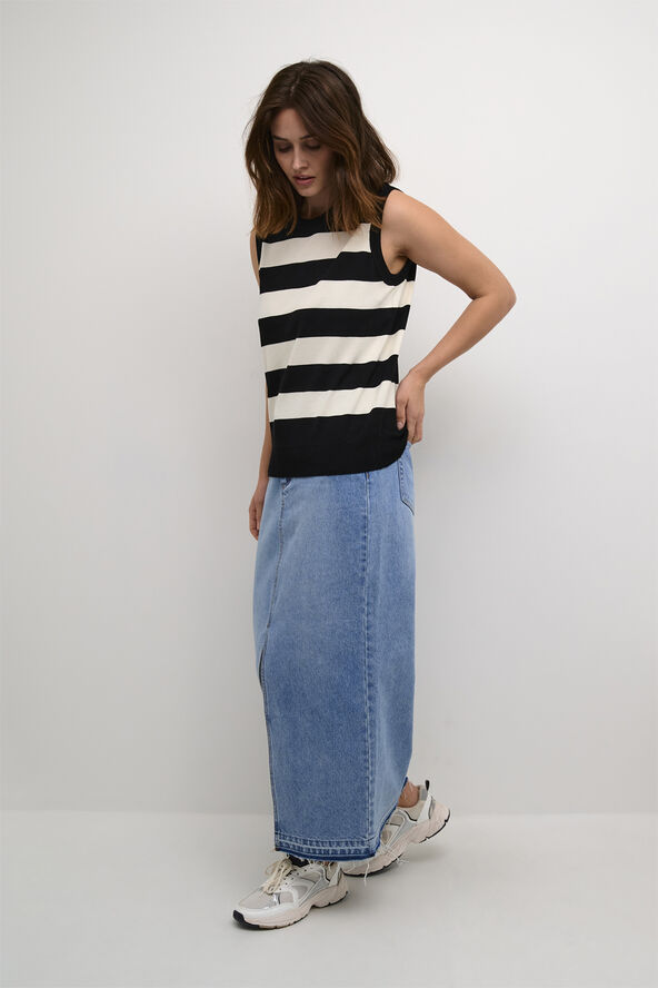 Kaffe KAlizzy Knit Slipover Black/turtledove bold stripe