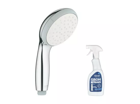 Pommeau de douche GROHE Quickfix Vitalio START Go 100 + nettoyant GrohClean