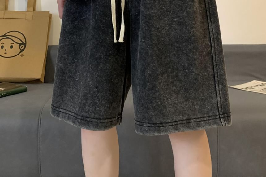 emeisa - Gewassen wijde shorts met trekkoord in de taille