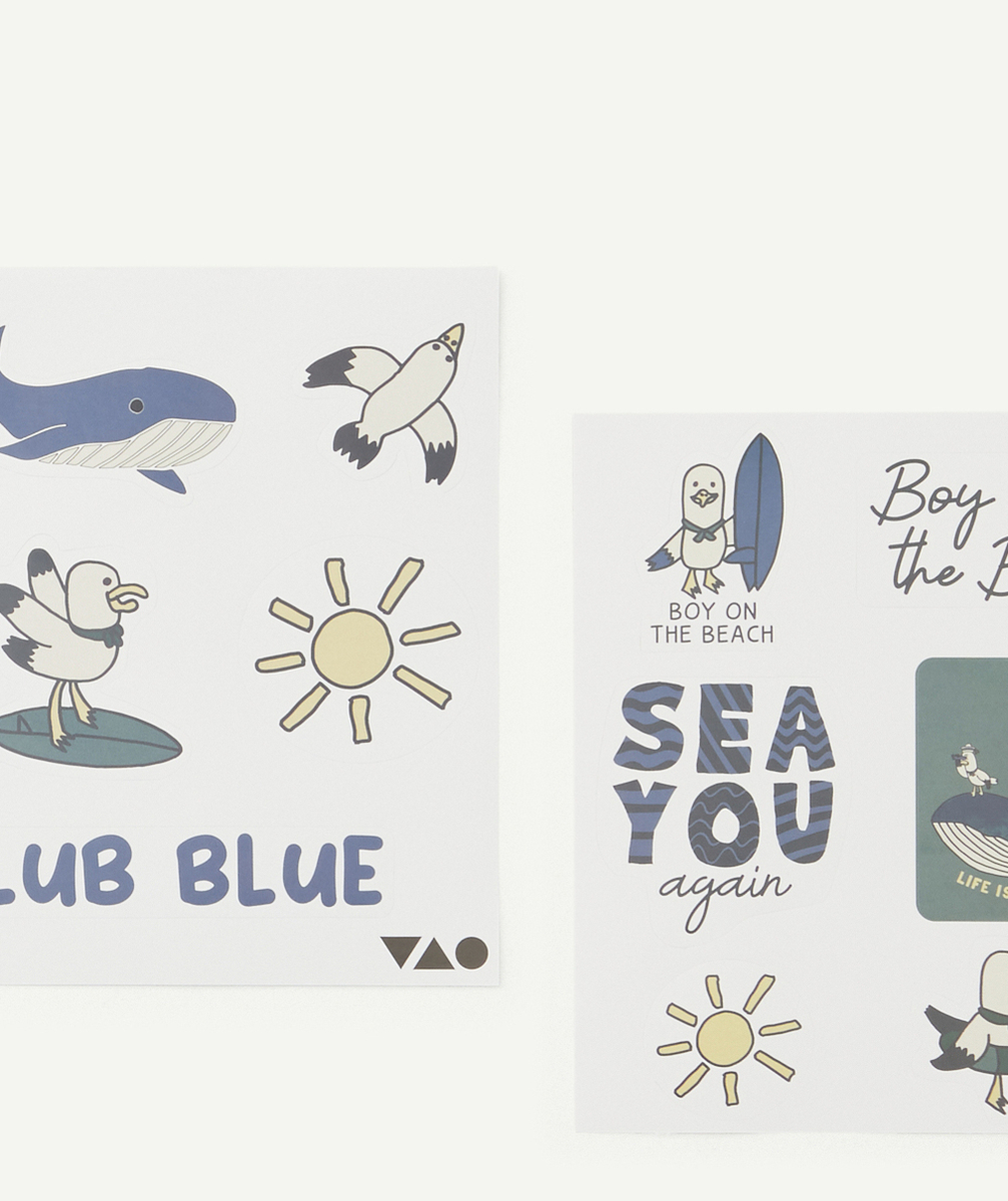 LOT DE 2 PLANCHES DE STICKERS THÈME PLAGE