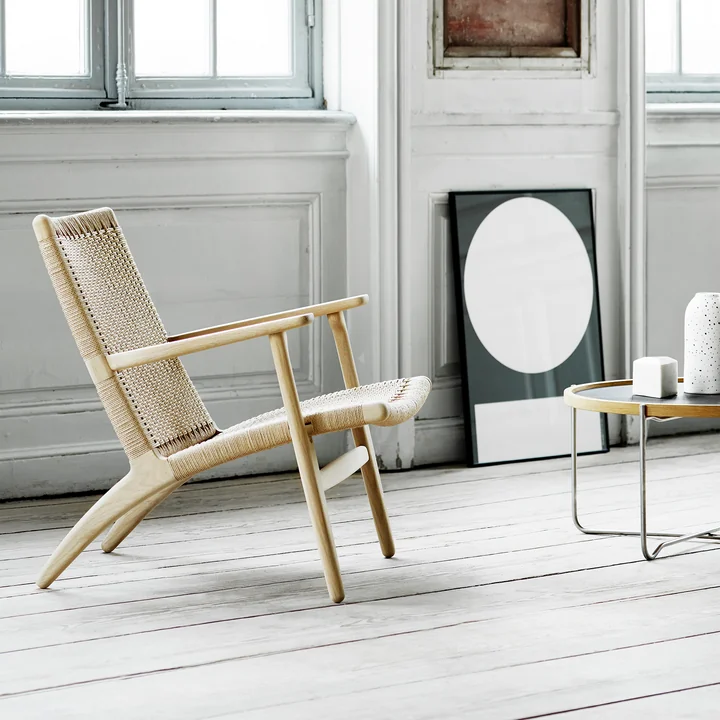 Carl Hansen - CH25 Sessel, Eiche geseift / Naturgeflecht