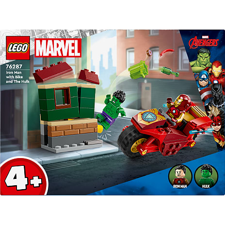 LEGO Marvel Iron Man med motorcykel og Hulk 76287