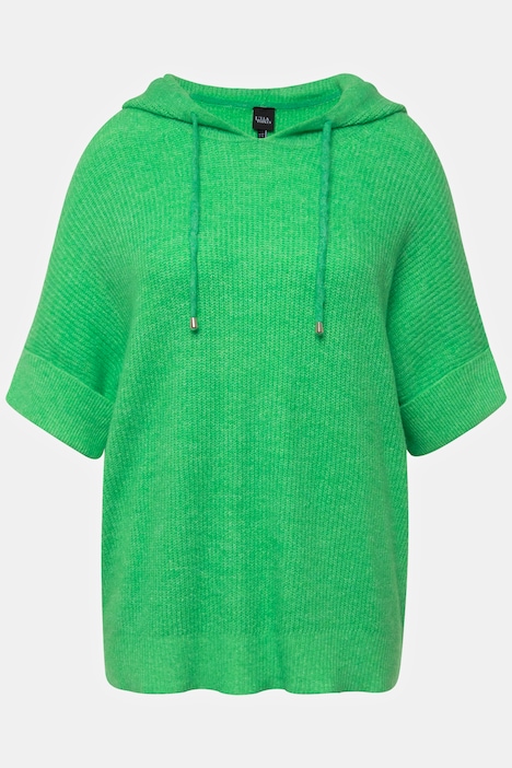 Pullover, Kapuze, Oversized, Halbarm, Fancystrick