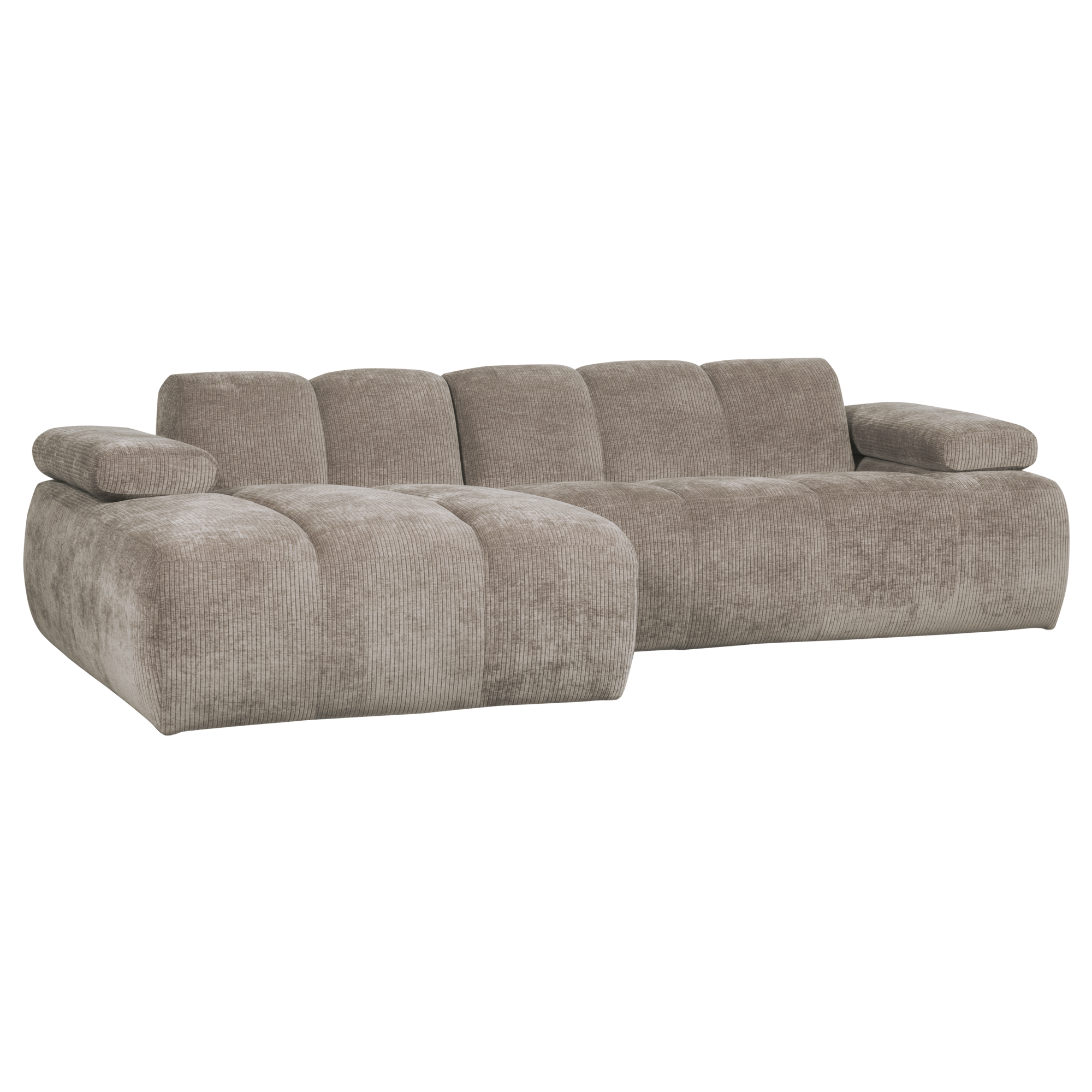 Chaise Longue Mojo Mojo Chaise Longue Links - Geweven Ribstof - Donkerzand