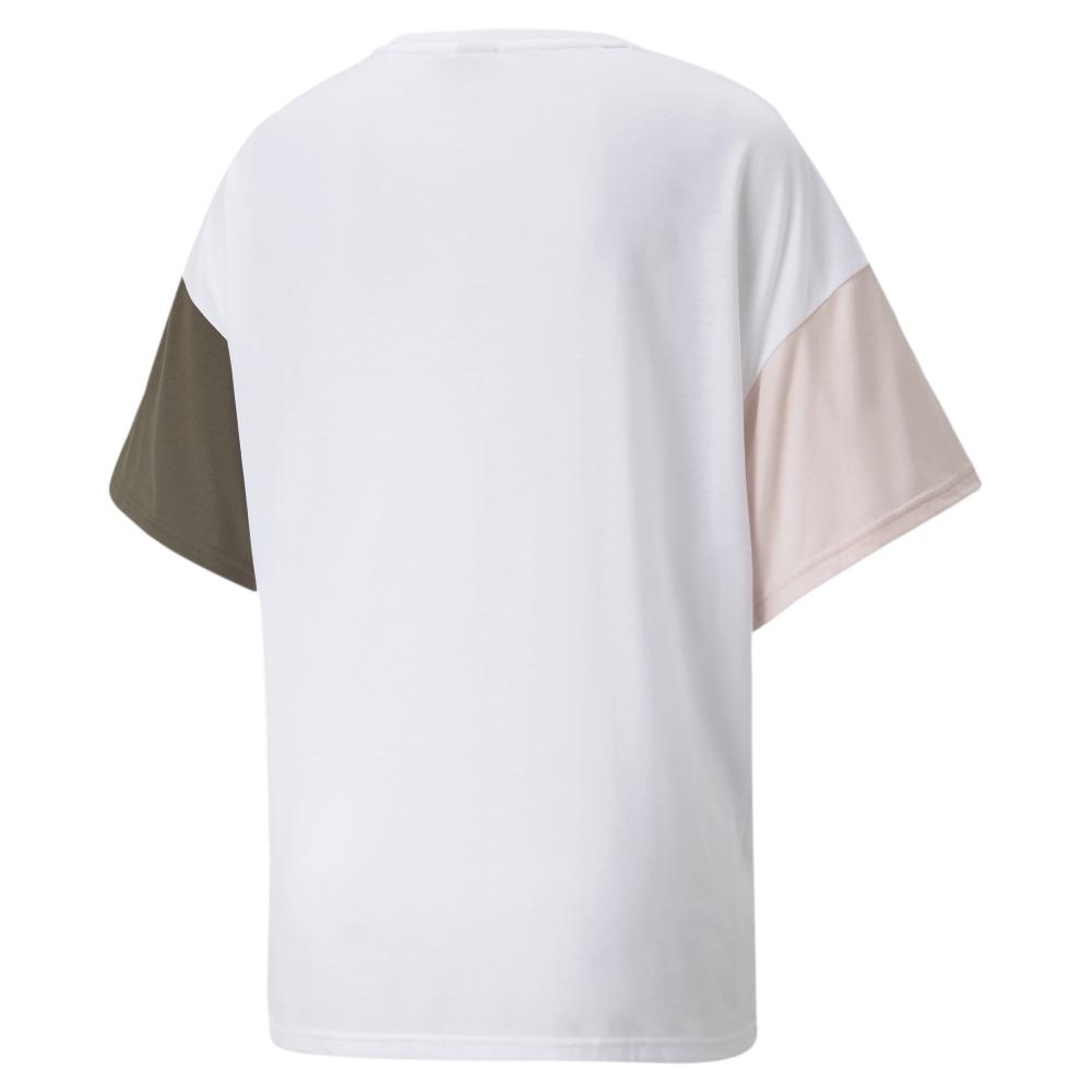 Puma T-shirt Blanc/Kaki/Rose Femme Puma Msport Fashion