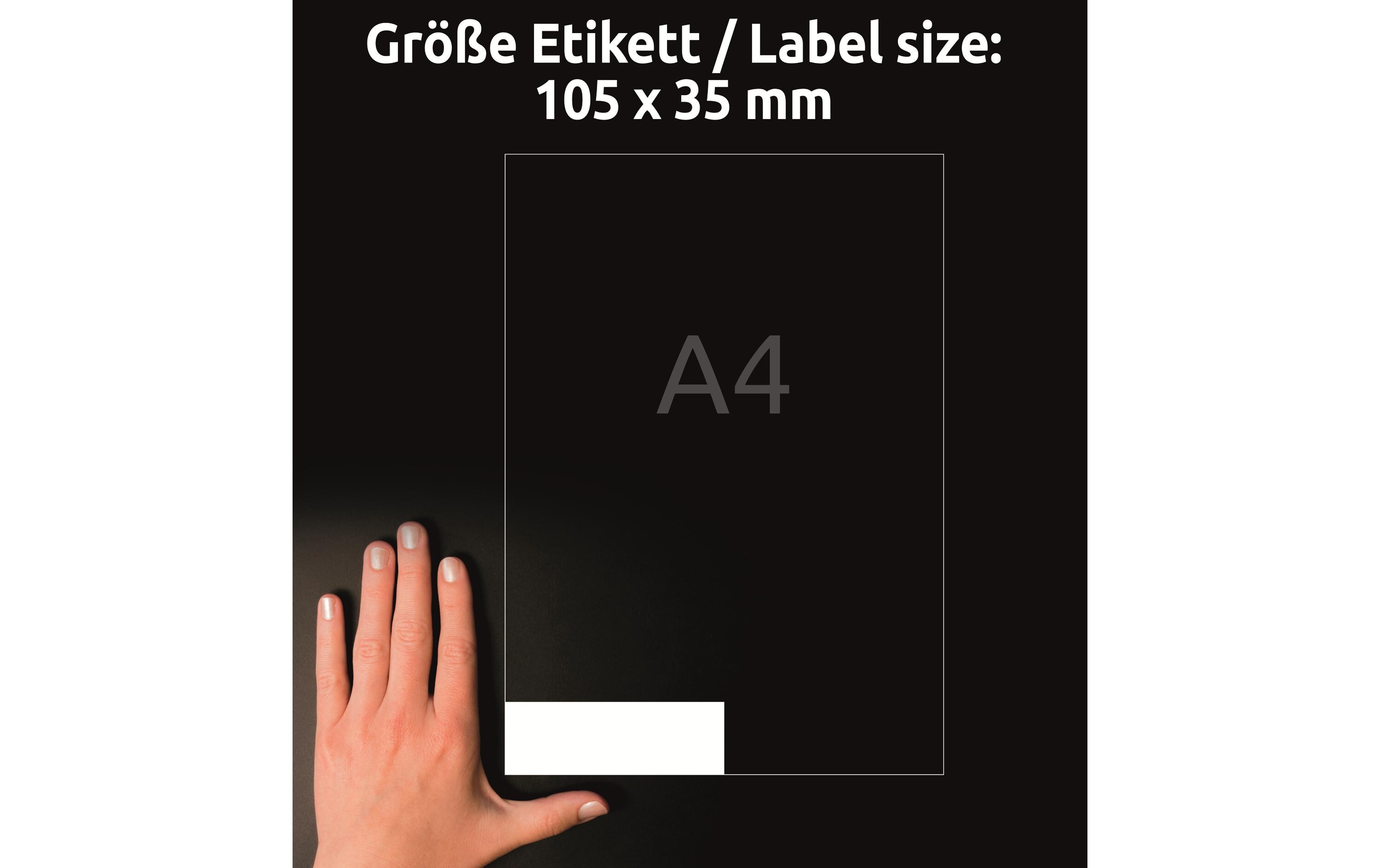 Universal-Etiketten 3423 105 x 35 mm, 100 BlattWeisse Aufkleber, permanent haftend