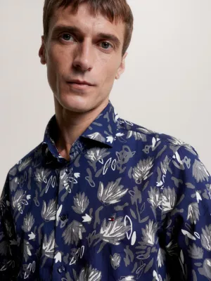 Camisa Slim Fit com Estampa Floral