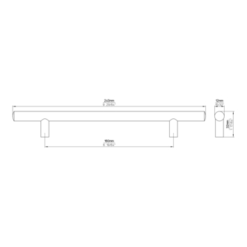 Greep Romy aluminium 240mm