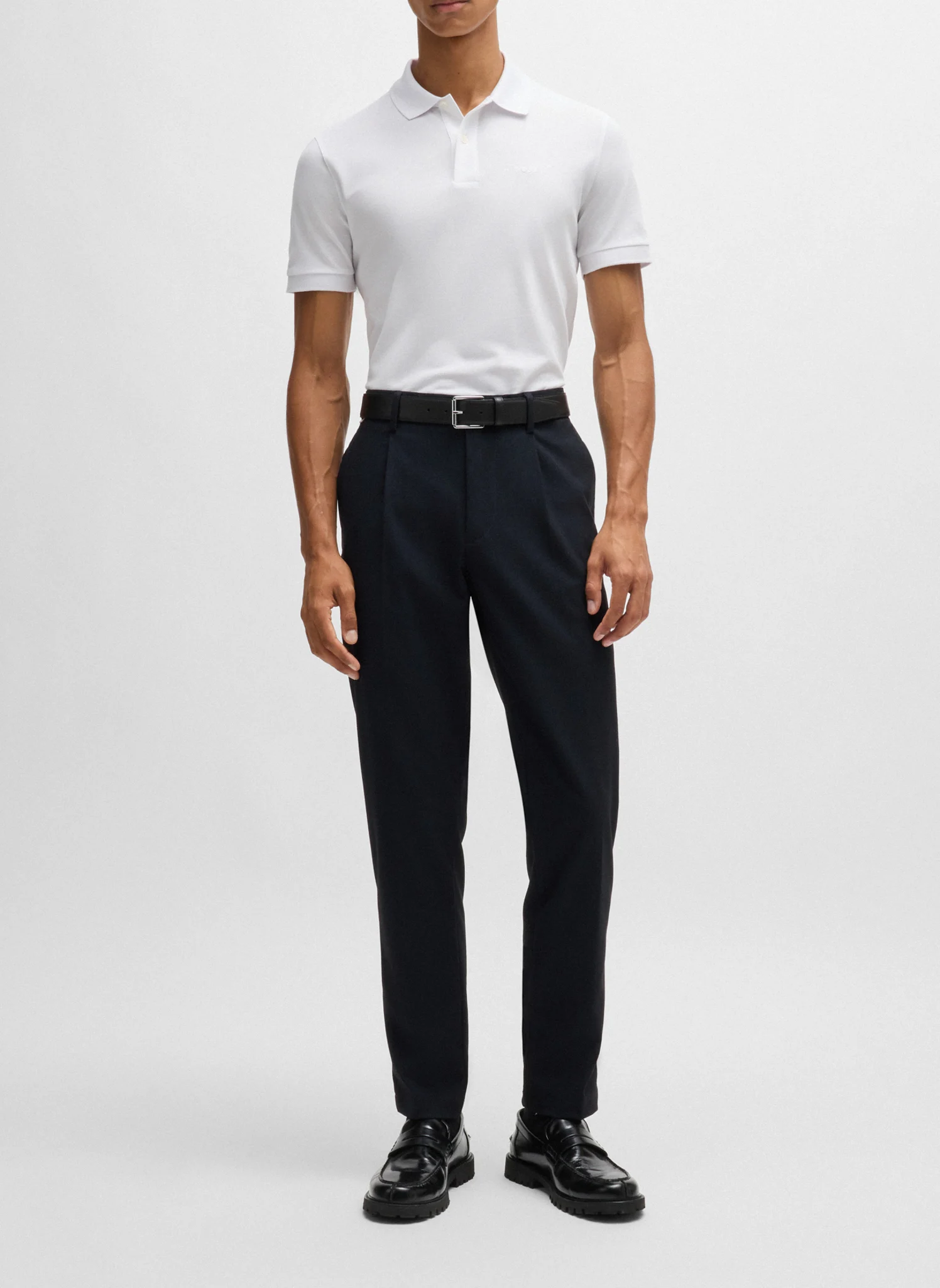 Polo regular-fit en coton bio| Blanc
