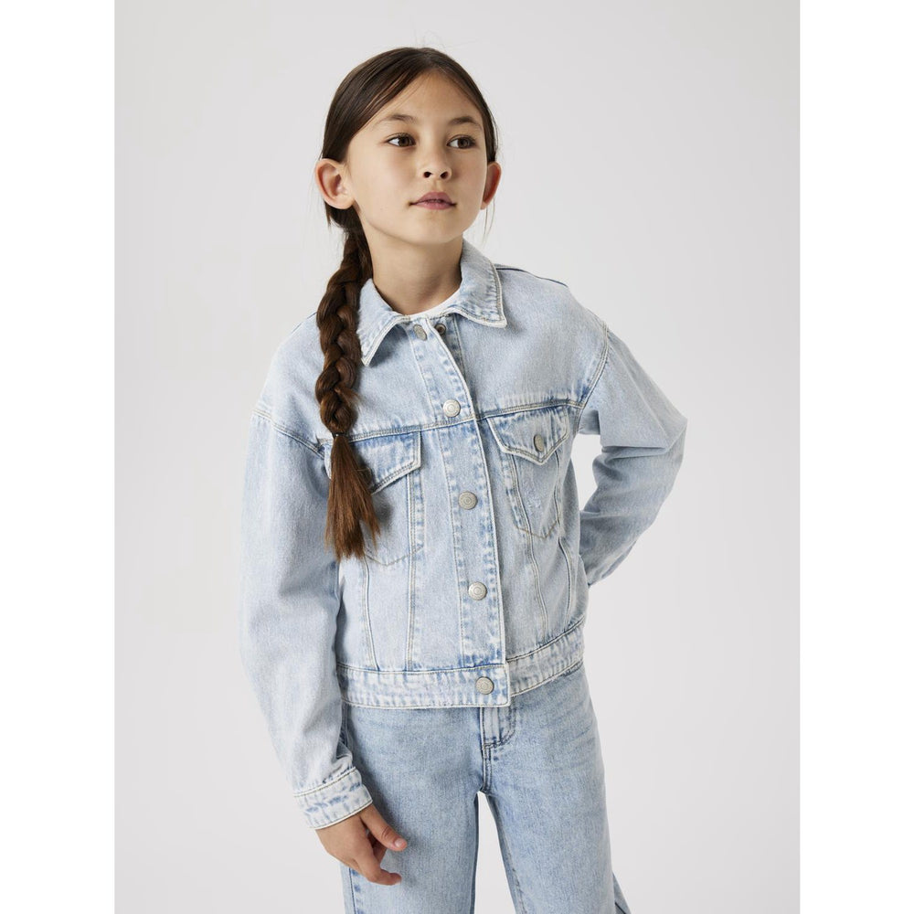 Køb Name It Light Blue Bleached Denim Mila Denim Jakke Noos
