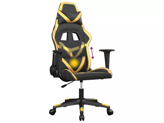 Chaise de jeu de massage Noir et doré Similicuir