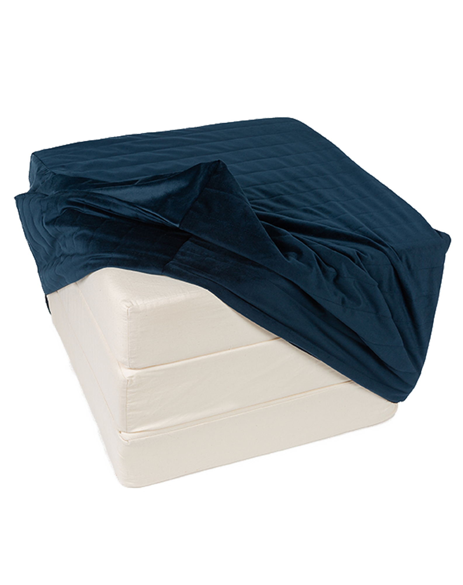 Lit d'appoint pliable eco-velours | Bleu