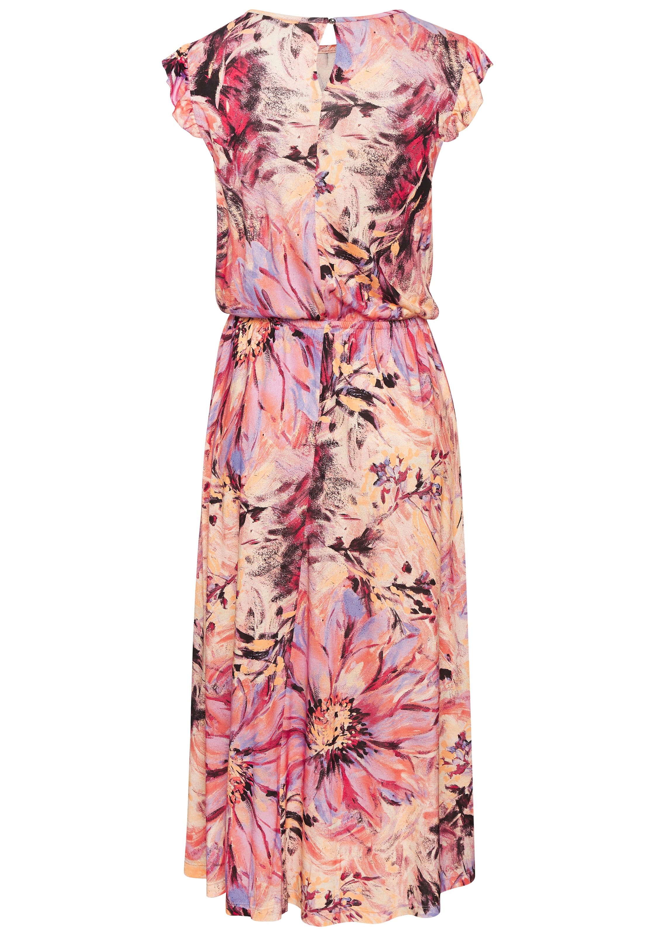 LASCANA Midikleid mit Rüschenärmeln