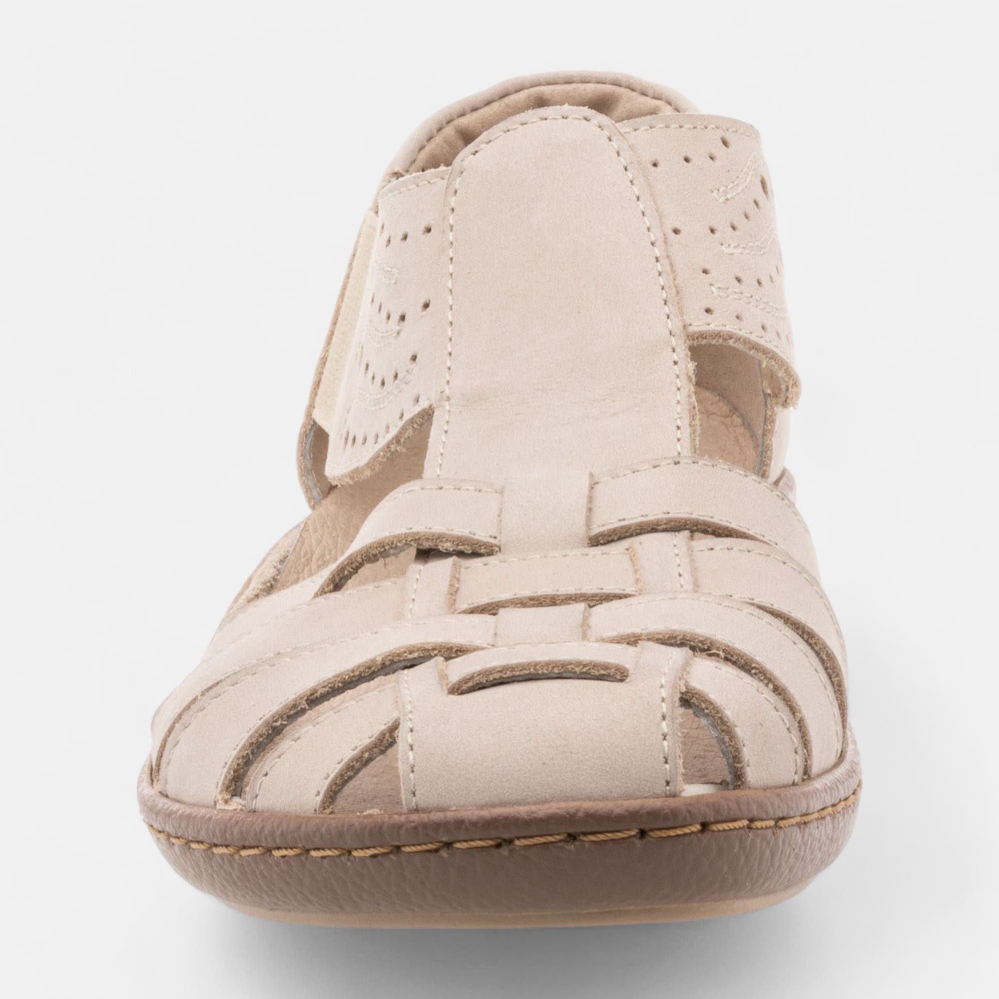 Nu-pieds confort Femme en cuir taupe