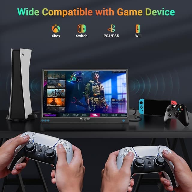 NÖRDIC USB-C & HDMI bærbar LCD-skærm 15,6