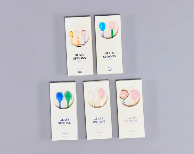 HAY  Glas spice ske, orange, hvid og pink - sæt af tre