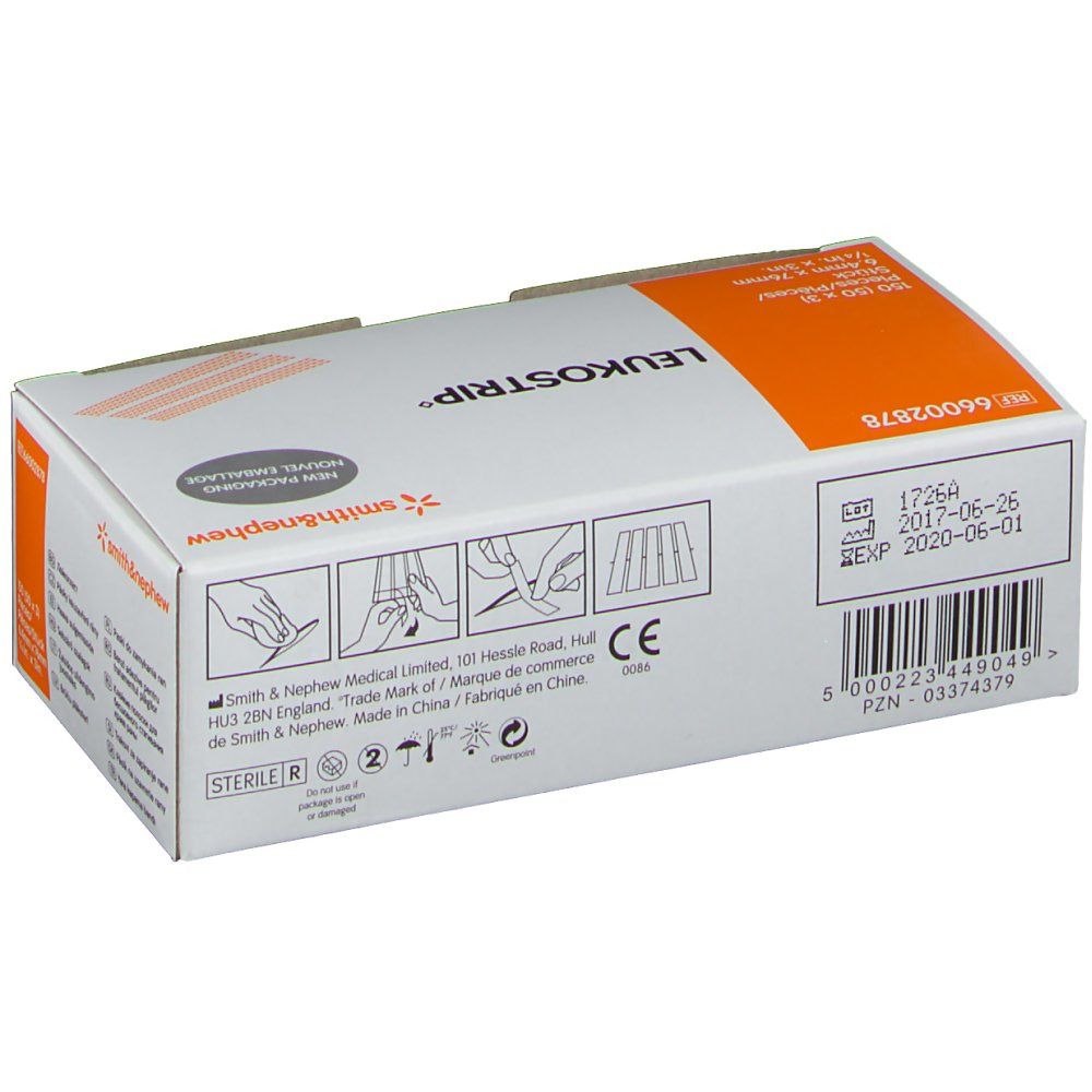 LEUKOSTRIP® Wundnahtstreifen 6,4 x 76 mm OP-Box steril