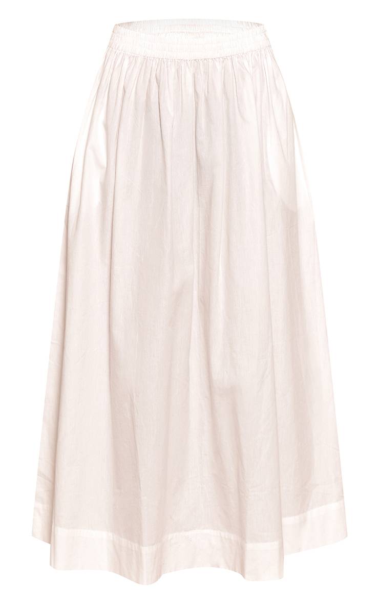 Blanc Jupe Midaxi Tall En Coton Avec Détail De Poches