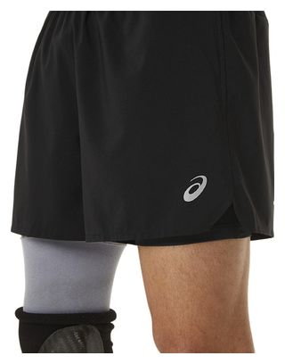 Short 2-en-1 Asics Road Run 5in Noir