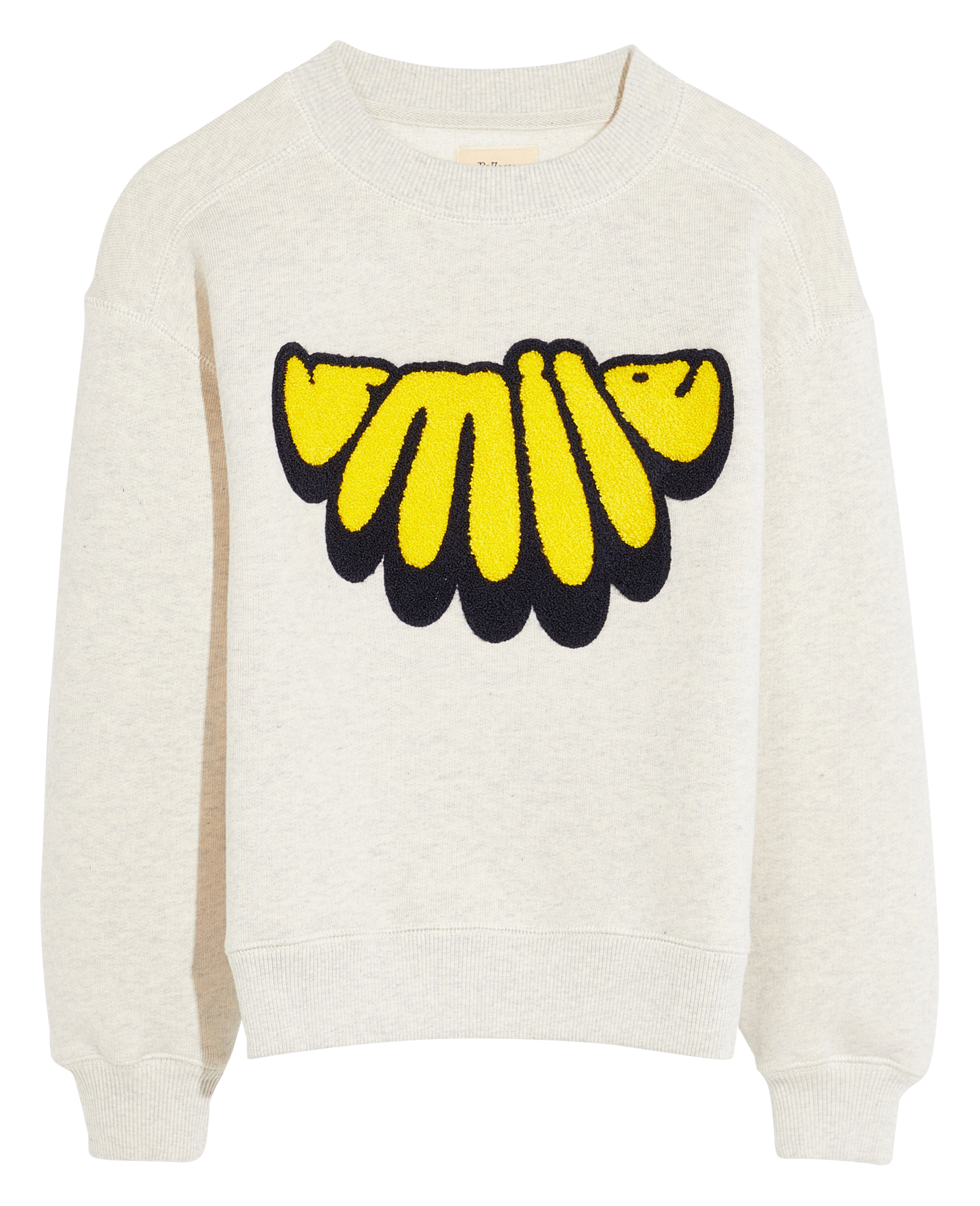 FADOL - Sweat col rond brodé en coton mélangé| Beige