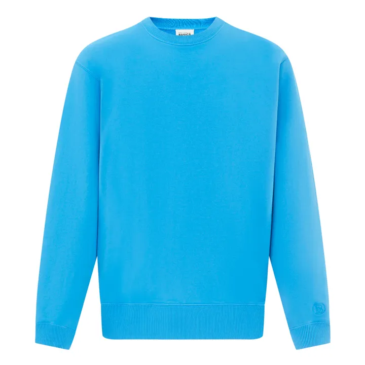 SMALLABLE BASICS Sweat Crewneck Homme Molleton Bio | Bleu azur