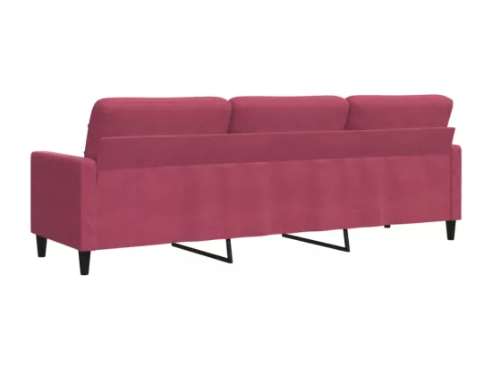 Canapé à 3 places Rouge bordeaux 210 cm Velours