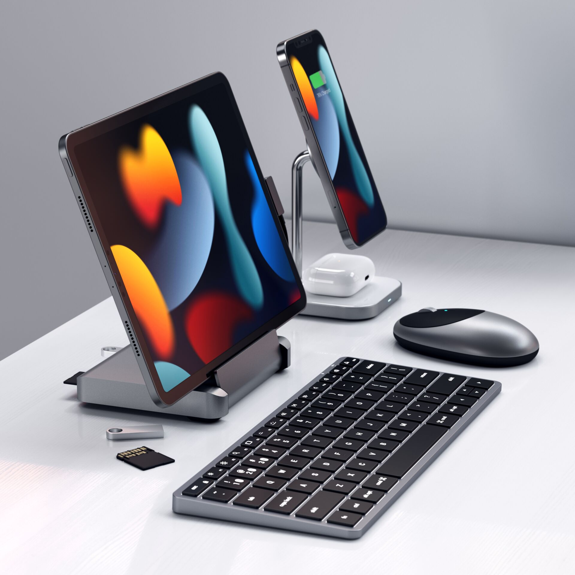 Slim X1 Bluetooth Aluminium Tastatur Keyboard Schweizer Layout (ST-BTSX1M-CH) - Space Grau