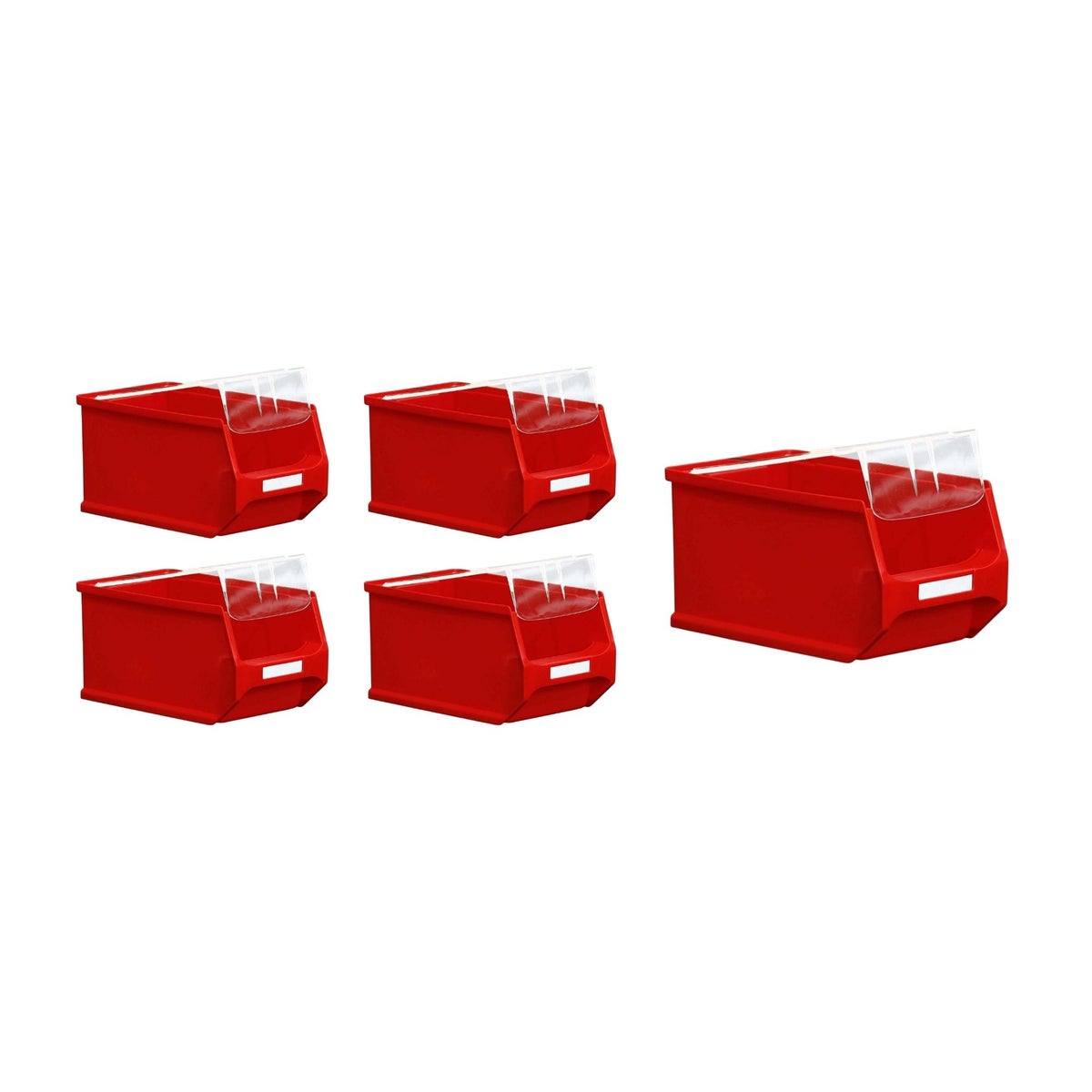 PROREGAL Value Pack 5 x Rode Opbergdoos 3.0 Met Deksel HxBxD 12,5 x 14,5 x 23,5 cm 2,8 Liter Opbergcontainer Opbergdoos