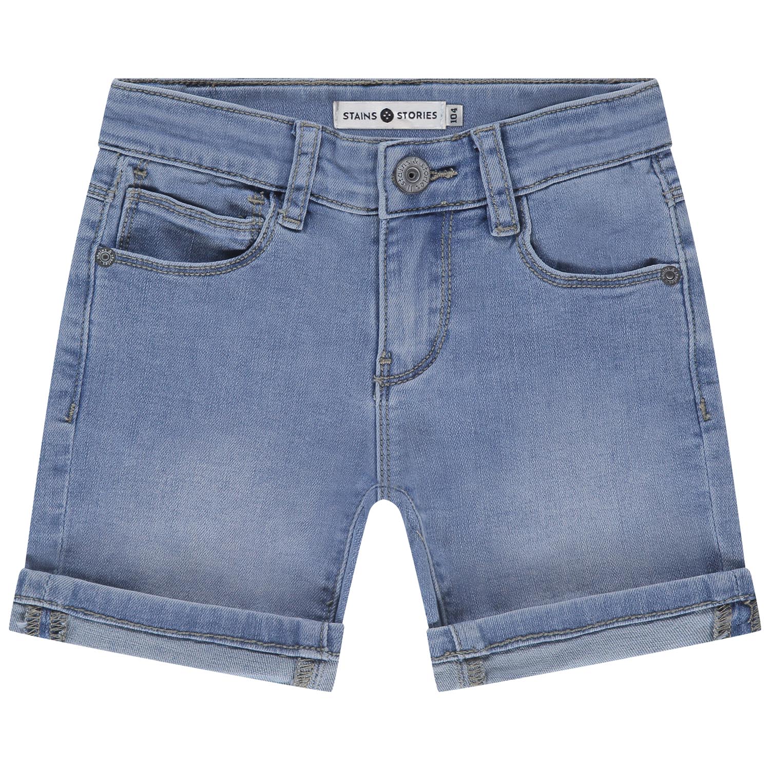 Stains & Stories peuter short  effen denim