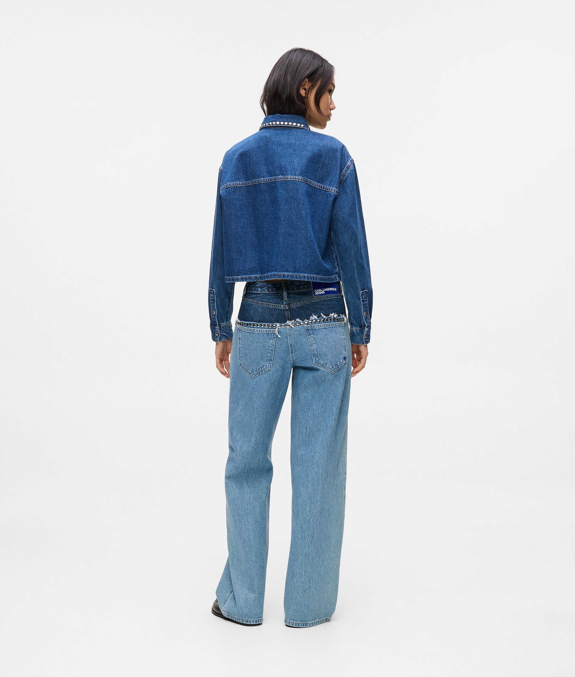 Relaxte jeans met kleurblokken