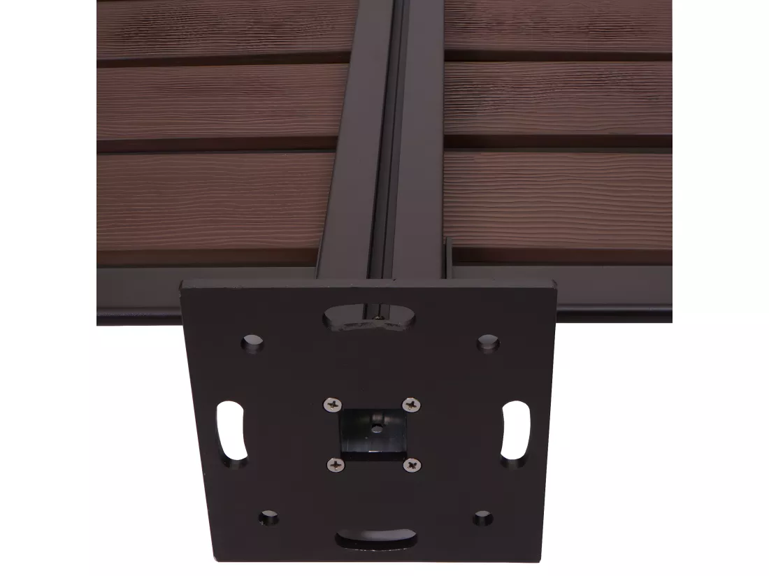 Clôture pour poubelles en aluminium MCW-K57, marron