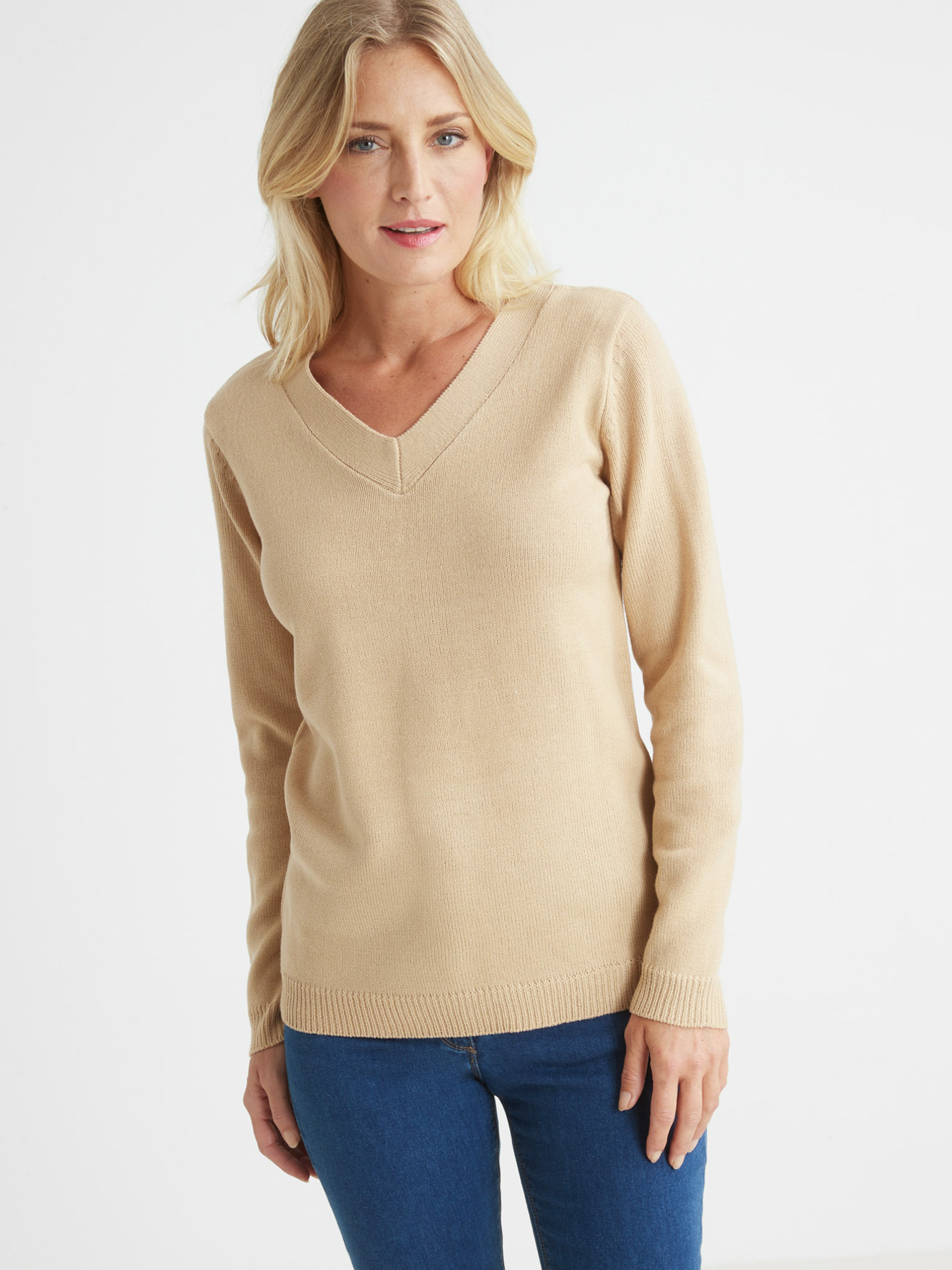 Pull encolure V manches longues