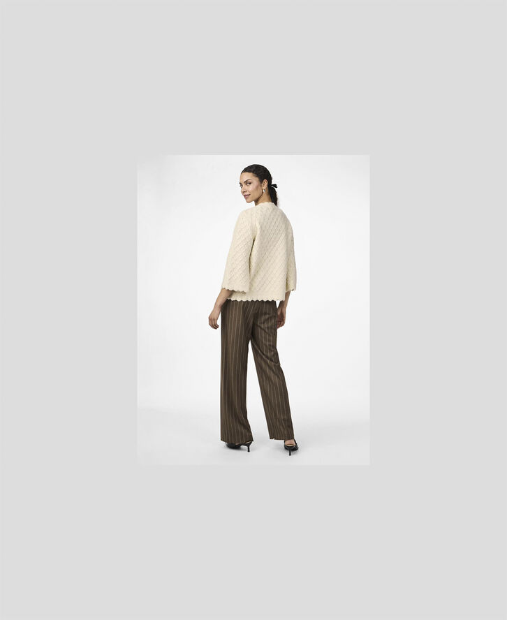 YAS YASEGSA 3/4 KNIT CARDIGAN S. Birch/black ties