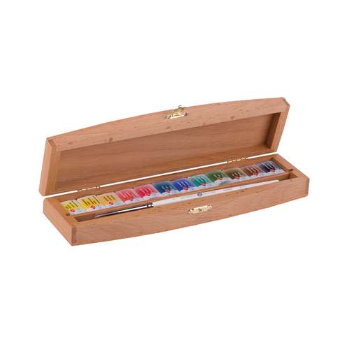 WHITE NIGHTS™ Extrafeine russische Künstler-Aquarellfarbe im Holz-Malkasten