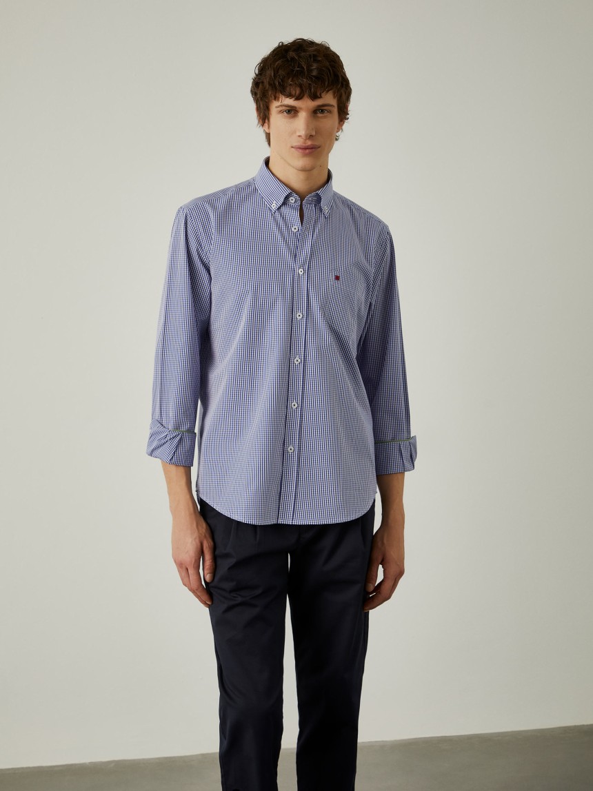 Camisa aos quadrados regular fit